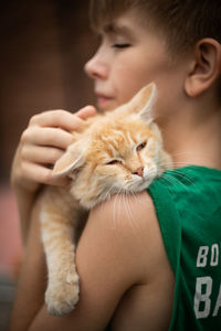 Close-up of young woman looking away