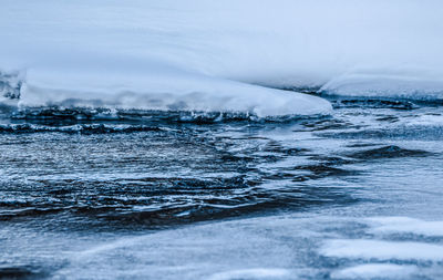 Close-up of frozen sea