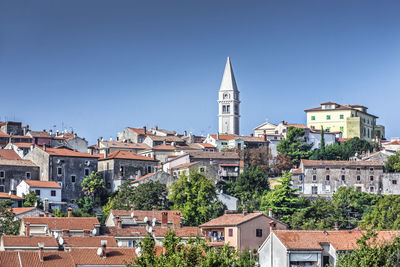 View of church against blue sky