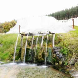 Scenic view of waterfall