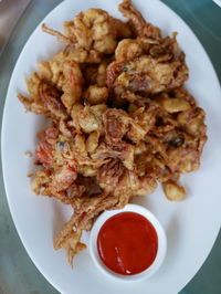High angle view of meal served in plate