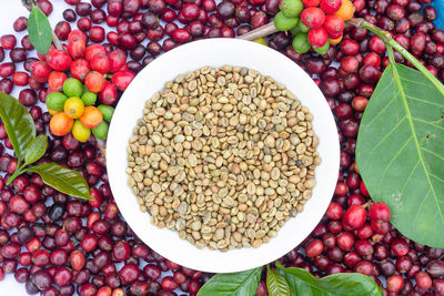 High angle view of fruits in bowl