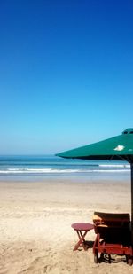 Scenic view of beach against clear sky