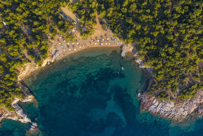 High angle view of sea