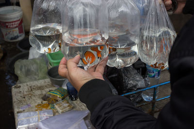 Cropped image of man preparing food