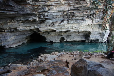 Rock formations in sea