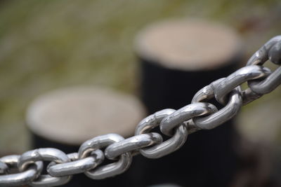 Detail shot of chain against blurred background