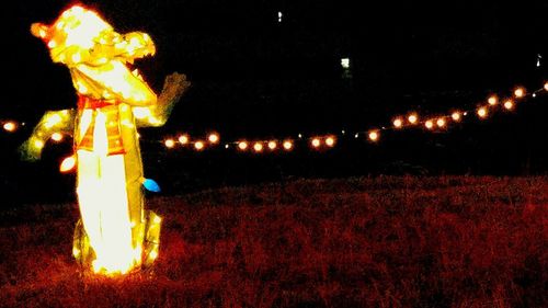 Illuminated lights at night