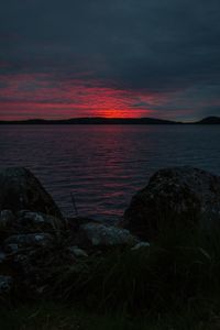 Scenic view of sea at sunset