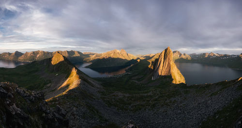 Panoramic view of mountains against sky