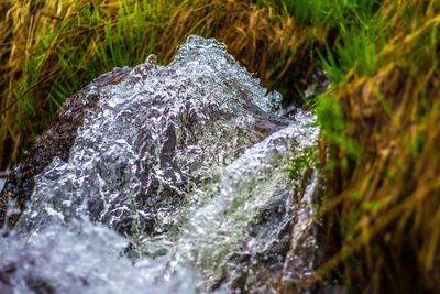 Water flowing through rocks