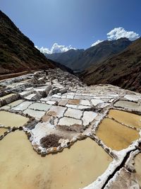 Ancient salt mine terraces in cusco