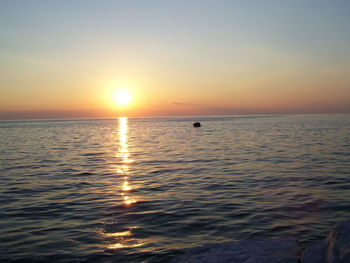 Scenic view of sea during sunset