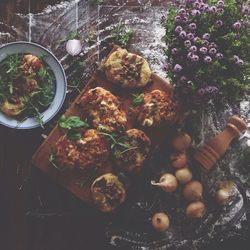 Close-up of served food