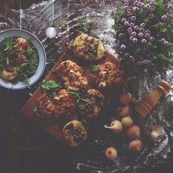 Close-up of served food