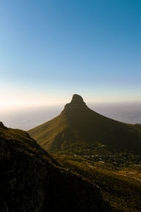 Scenic view of mountains against clear sky