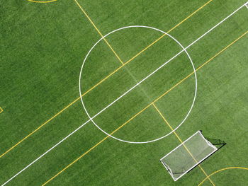 Aerial view of soccer field