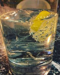 Close-up of beer in glass