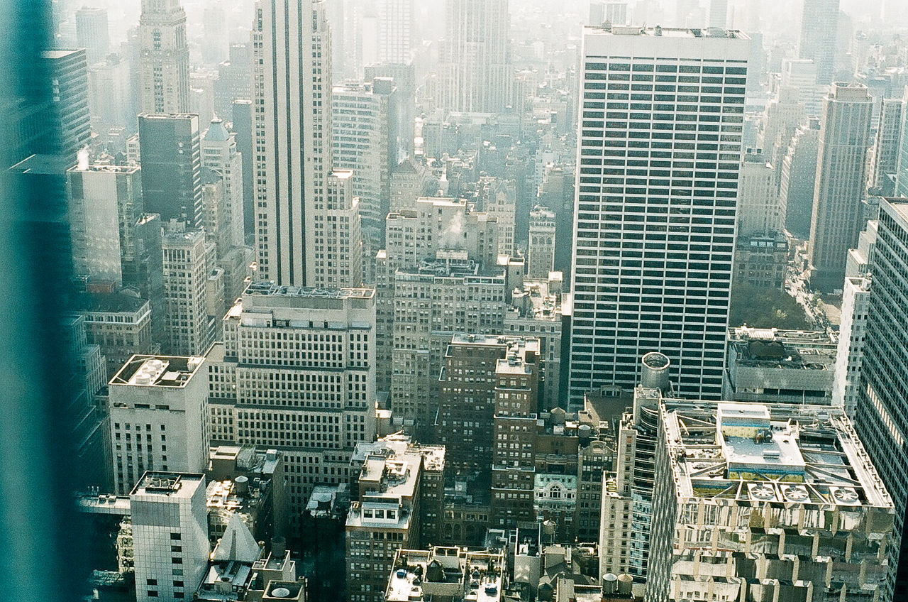 HIGH ANGLE VIEW OF CITY BUILDINGS