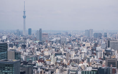 High angle shot of cityscape