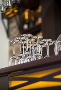 Close-up of wine glass on table