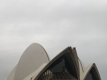 Low angle view of building against cloudy sky