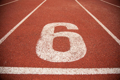 Number on empty running track