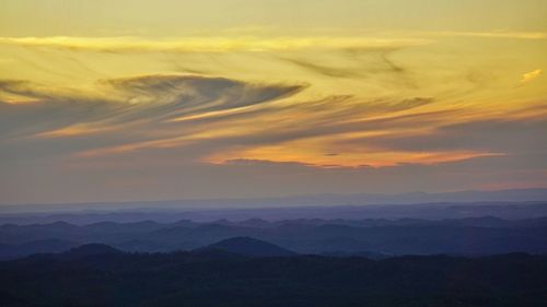 Scenic view of dramatic sky during sunset