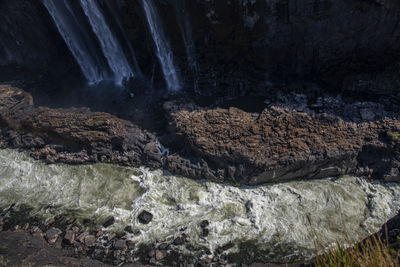 Scenic view of waterfall