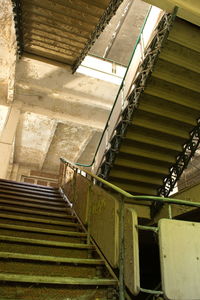 Low angle view of stairs leading towards subway station