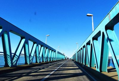 Bridge over river against blue sky