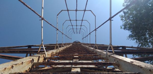 Low angle view of bridge against clear sky