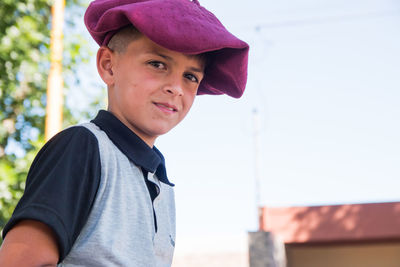 Portrait of boy wearing hat