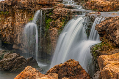 Scenic view of waterfall