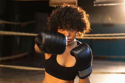 Woman exercising in gym