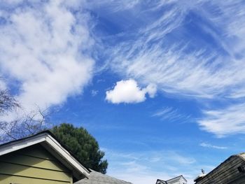 Low angle view of house against sky