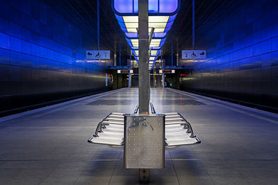 Empty railroad station platform