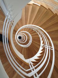 Directly below shot of spiral staircase