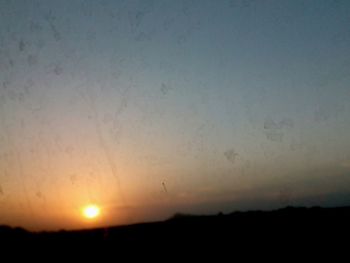 Silhouette landscape at sunset