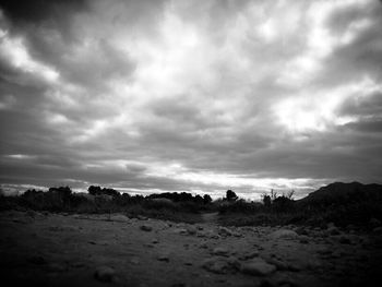 Scenic view of landscape against cloudy sky