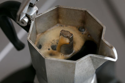 Close-up view of coffee maker