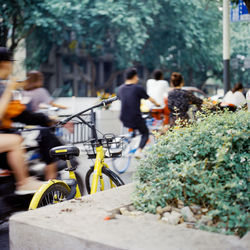 People on street in city