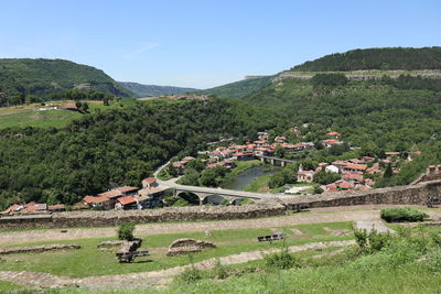 Scenic view of townscape against sky