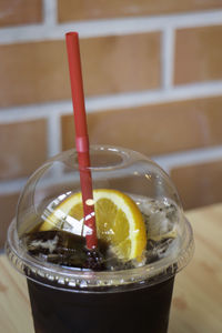 Close-up of drink in glass