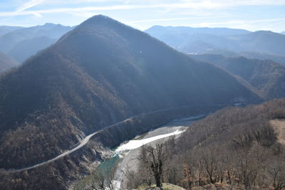 Scenic view of mountain range