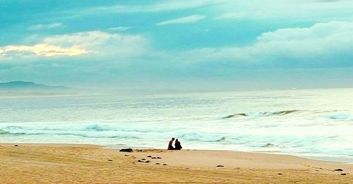 Tourists on beach