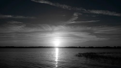 Scenic view of sunset over sea