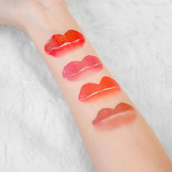 Low section of woman wearing shoes