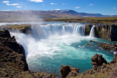 Scenic view of waterfall