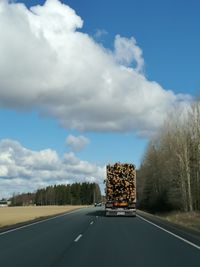 Road by trees against sky